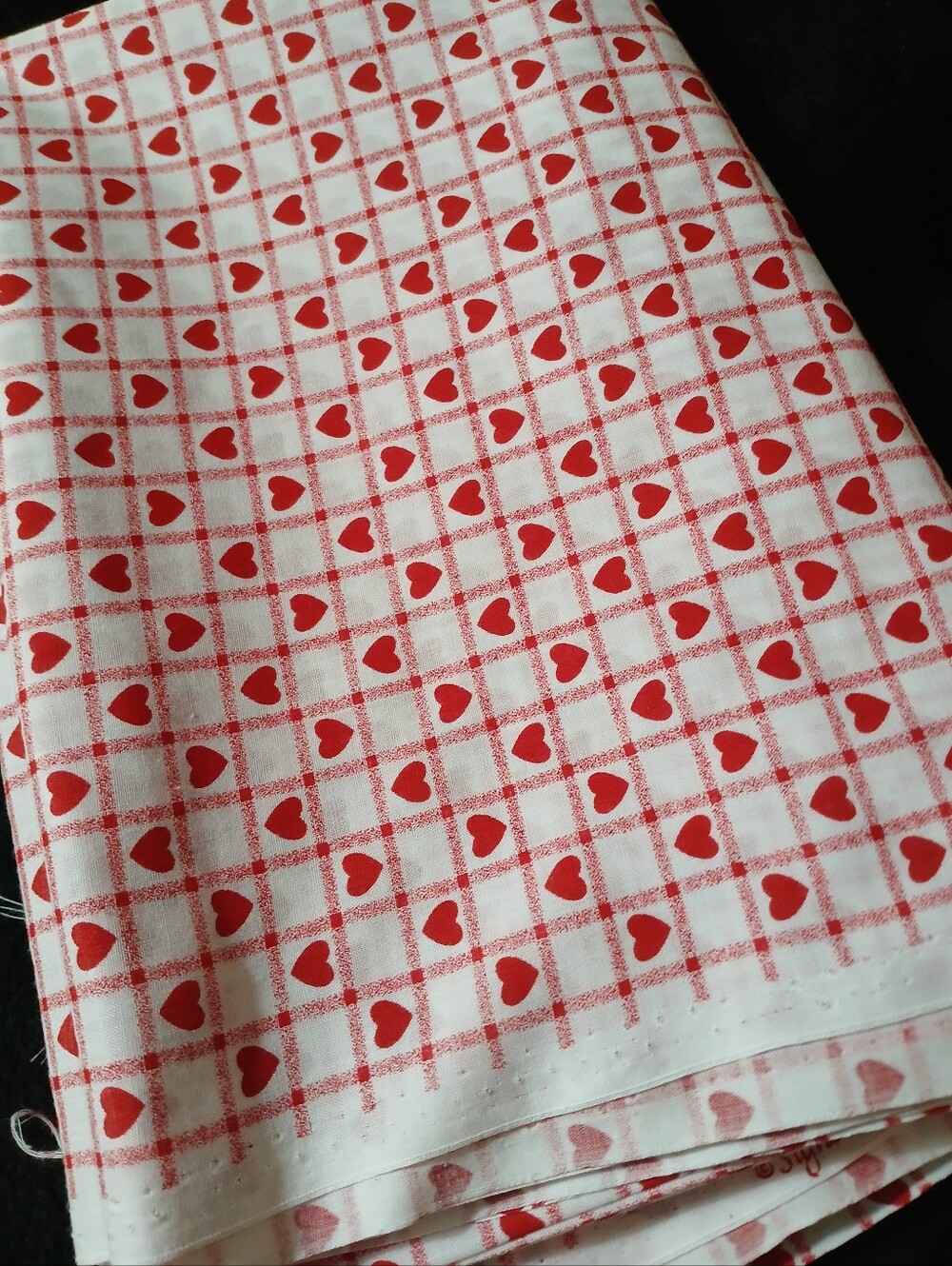 Valentine's Red Hearts Cotton Craft Fabric